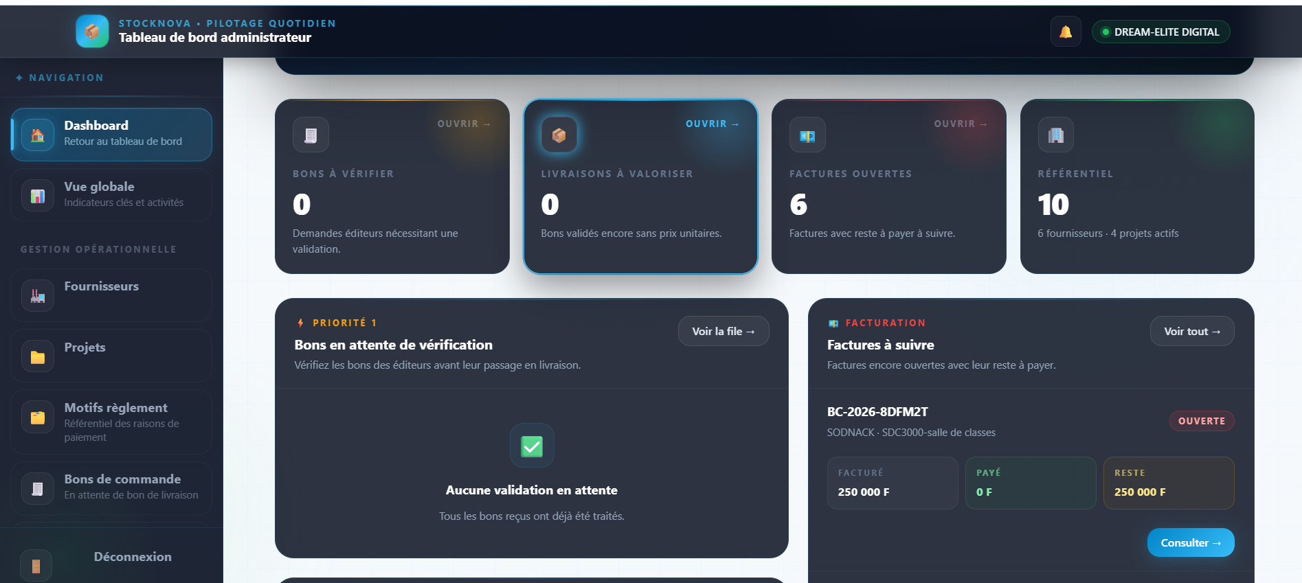 Application de gestion